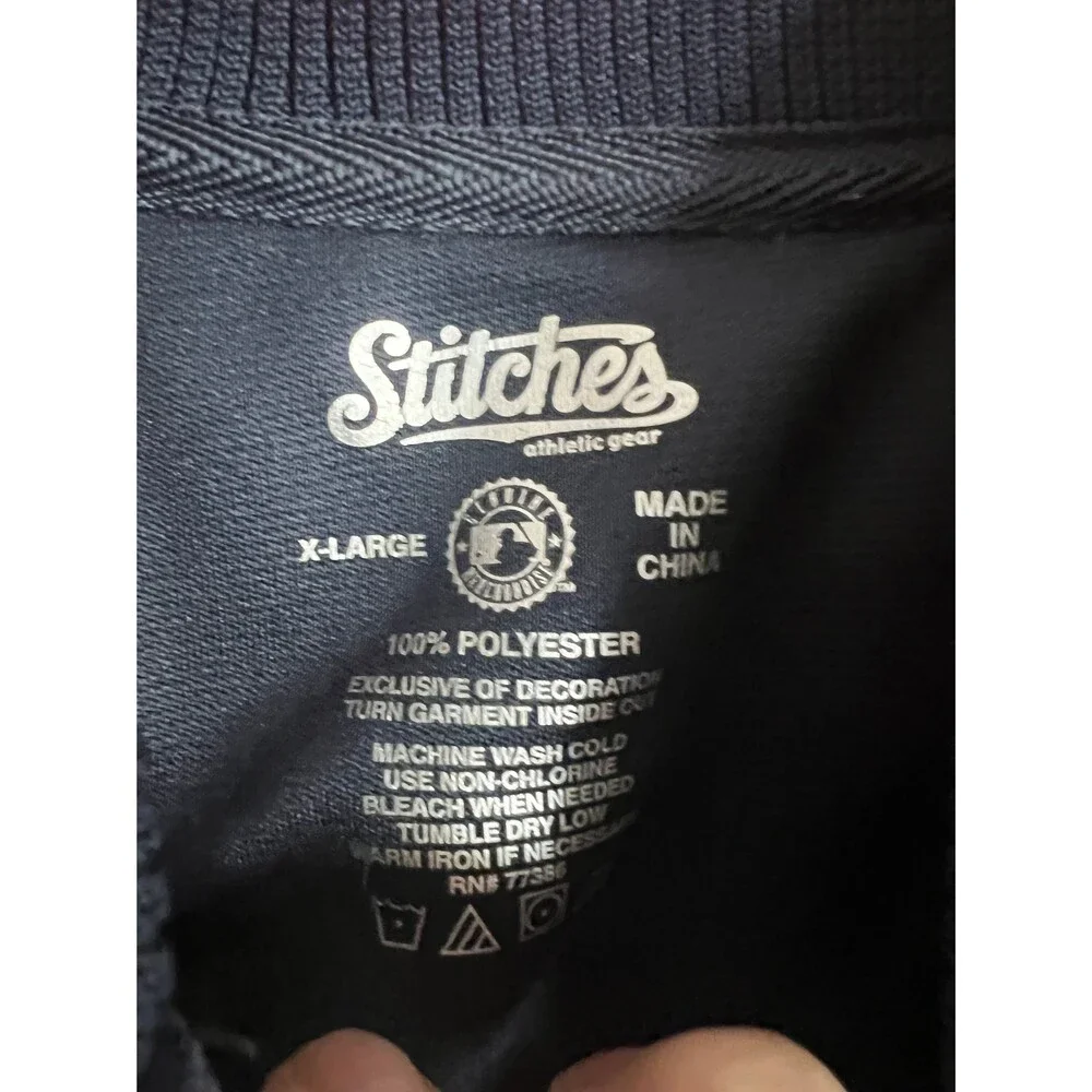 Stitches Atlanta Braves Full Zip Men's Jacket Size XL‎ Navy Embroidered